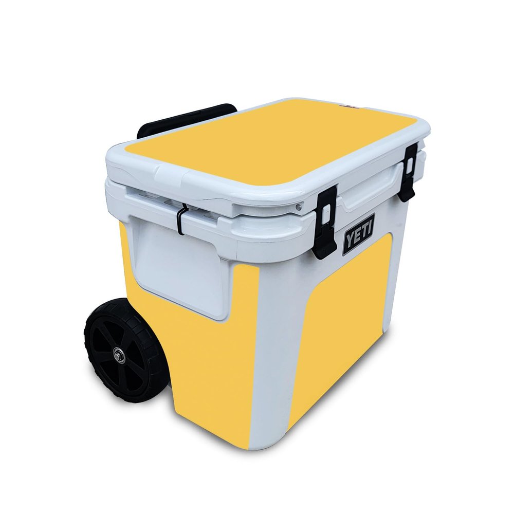 Skin Compatible with Yeti Roadie 32 Wheeled Cooler - Solid Marigold - Premium 3M Vinyl Protective Wrap Decal Cover - Easy to Apply | Crafted in The USA by MightySkins