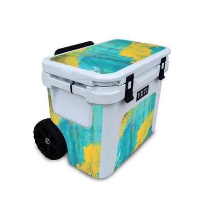 Cooler Skin Compatible with Yeti Roadie 32 Wheeled Cooler - Acrylic Blue - Premium 3M Vinyl Protective Wrap Decal Cover - Easy to Apply | Crafted in The USA by MightySkins