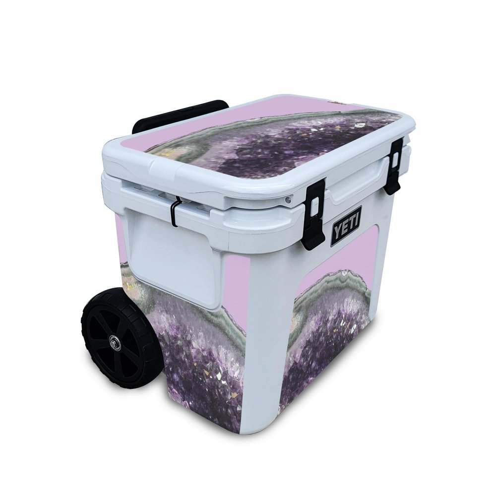 Cooler Skin Compatible with Yeti Roadie 32 Wheeled Cooler - Amethyst Agate - Premium 3M Vinyl Protective Wrap Decal Cover - Easy to Apply | Crafted in The USA by MightySkins