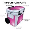 Skin Compatible with Yeti Roadie 32 Wheeled Cooler - Pink Diamond Plate - Premium 3M Vinyl Protective Wrap Decal Cover - Easy to Apply | Crafted in The USA by MightySkins view 2