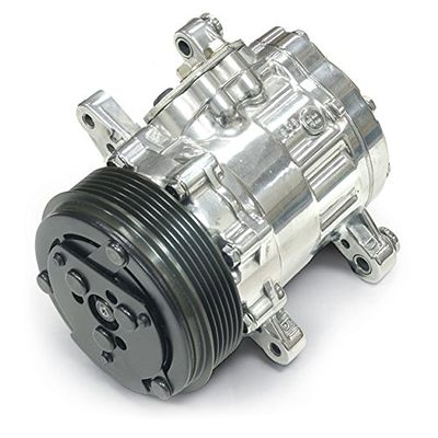 212 Main P412 Sanden 7176 Chrome AC Compressor with Serpentine Pulley
