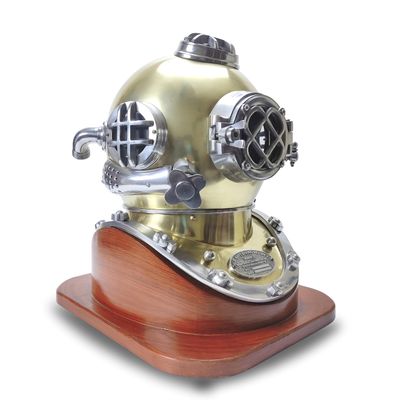 Diving Helmet, US Navy Mark, Nautical Scuba Commando Antique (Helmet & Stand)