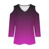 3/4 Length Sleeve Womens Tops Sexy Off The Shoulder Tops for Women Summer V Neck T-Shirt Solid Color/Graphic Tees 2025 Casual Clothes Business Dressy Top Trendy Going Out Shirts Boho Fashion Cute view 3