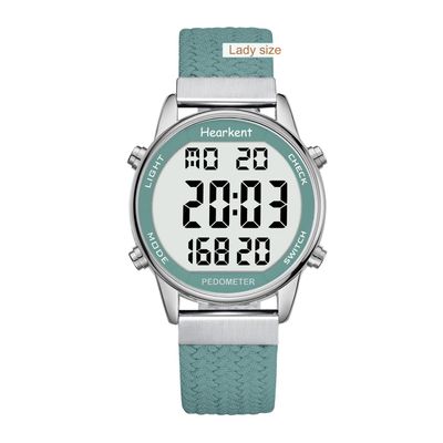 Hearkent Womens Pedometer Watch-Step Tracker Watch with Calories Counter-Non Bluetooth Pedometer Watches-LCD Large Numbers-30M Waterproof Watch-Wrist Watch Step Counter for Walking(Green)