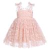ABEHIK Baby Girls 1st Birthday Outfit Toddler Kids Bowknot Flower Spaghetti Straps Tulle Tutu Princess Dress Pageant Holiday Cake Smash Photoshoot Wedding Guest Party Dress Pink 3-4Y view 1
