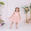 ABEHIK Baby Girls 1st Birthday Outfit Toddler Kids Bowknot Flower Spaghetti Straps Tulle Tutu Princess Dress Pageant Holiday Cake Smash Photoshoot Wedding Guest Party Dress Pink 3-4Y view 4