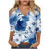3/4 Length Sleeve Womens Tops Sexy Off The Shoulder Tops for Women Summer V Neck T-Shirt Solid Color/Graphic Tees 2025 Casual Clothes Business Dressy Top Trendy Going Out Shirts Boho Fashion Cute view 1