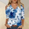 3/4 Length Sleeve Womens Tops Sexy Off The Shoulder Tops for Women Summer V Neck T-Shirt Solid Color/Graphic Tees 2025 Casual Clothes Business Dressy Top Trendy Going Out Shirts Boho Fashion Cute view 2