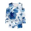 3/4 Length Sleeve Womens Tops Sexy Off The Shoulder Tops for Women Summer V Neck T-Shirt Solid Color/Graphic Tees 2025 Casual Clothes Business Dressy Top Trendy Going Out Shirts Boho Fashion Cute view 3