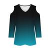 3/4 Length Sleeve Womens Tops Sexy Off The Shoulder Tops for Women Summer V Neck T-Shirt Solid Color/Graphic Tees 2025 Casual Clothes Business Dressy Top Trendy Going Out Shirts Boho Fashion Cute view 3