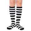 Kids Child Soccer Socks Knee High Tube Socks Toddler Girls Uniform Socks Cotton Sport Stocking for Boys 1 Pair Black White Strip One Size view 1