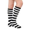 Kids Child Soccer Socks Knee High Tube Socks Toddler Girls Uniform Socks Cotton Sport Stocking for Boys 1 Pair Black White Strip One Size view 2
