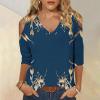 3/4 Length Sleeve Womens Tops Sexy Off The Shoulder Tops for Women Summer V Neck T-Shirt Solid Color /Graphic Tees 2025 Casual Clothes Business Dressy Top Trendy Going Out Shirts Boho Fashion Cute view 2
