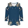 3/4 Length Sleeve Womens Tops Sexy Off The Shoulder Tops for Women Summer V Neck T-Shirt Solid Color /Graphic Tees 2025 Casual Clothes Business Dressy Top Trendy Going Out Shirts Boho Fashion Cute view 3