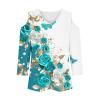 3/4 Length Sleeve Womens Tops Sexy Off The Shoulder Tops for Women Summer V Neck T-Shirt Solid Color /Graphic Tees 2025 Casual Clothes Business Dressy Top Trendy Going Out Shirts Boho Fashion Cute view 3