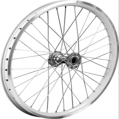 AkiiGer Adults Bicycle Wheels Rim for 3 Wheels Bike, Tricycle Right Wheels 20"", Tire Rims Replacement, Double Wall Alloy Rim, 36x13G Silver Spoke, Aluminum Alloy, White/Silver