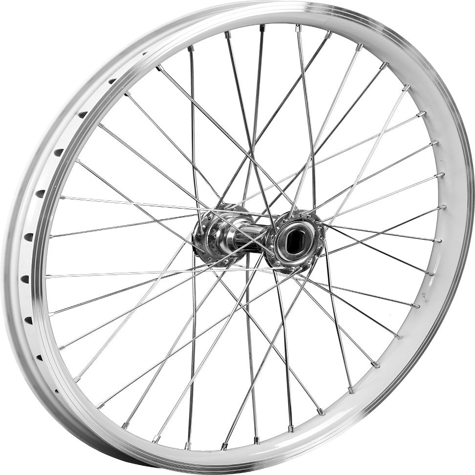 AkiiGer Adults Bicycle Wheels Rim for 3 Wheels Bike, Tricycle Right Wheels 20"", Tire Rims Replacement, Double Wall Alloy Rim, 36x13G Silver Spoke, Aluminum Alloy, White/Silver