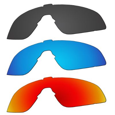 EZReplace Lenses Replacement for Oakley Latch Panel OO9404 Sunglass (Polarized Lenses) - Fits Oakley Latch Panel Frame (Carbon Black+Ice Blue+Fire Red)