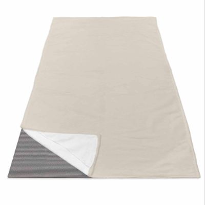 DecorLovee Yoga Mat Towel for Hot Yoga, Ivory White Absorb Sweat Microfiber Yoga Towel Non Slip Yoga Mat Towel with 4 Corner Pockets for Bikram, Pilates, Modern Pure Ivory White 26" Wx74 L