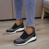 Fashion Rhinestone Walking Shoes for Women Slip On Sneakers Non Slip Lightweight Breathable Comfortable Sneakers for Indoor Outdoor view 2
