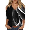 3/4 Length Sleeve Womens Tops Sexy Off The Shoulder Tops for Women Summer V Neck T-Shirt Solid Color /Graphic Tees 2025 Casual Clothes Business Dressy Top Trendy Going Out Shirts Boho Fashion Cute view 1
