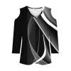 3/4 Length Sleeve Womens Tops Sexy Off The Shoulder Tops for Women Summer V Neck T-Shirt Solid Color /Graphic Tees 2025 Casual Clothes Business Dressy Top Trendy Going Out Shirts Boho Fashion Cute view 3