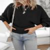 Dokotoo Black Sweaters for Women 2024 Fall Oversized Lightweight Teacher Outfits Off The Shoulder Sweater Batwing Tops Clothes for Womens Trendy Ladies Sexy Winter Fall Fashion view 3