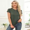 Memorose Women Short Sleeve Shirts Tops Fall Tunic Causal Fashion Round Neck Basic Tee ArmyGreen 2XL view 3