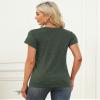 Memorose Women Short Sleeve Shirts Tops Fall Tunic Causal Fashion Round Neck Basic Tee ArmyGreen 2XL view 4