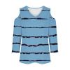 3/4 Length Sleeve Womens Tops Sexy Off The Shoulder Tops for Women Summer V Neck T-Shirt Solid Color /Graphic Tees 2025 Casual Clothes Business Dressy Top Trendy Going Out Shirts Boho Fashion Cute view 3