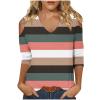 3/4 Length Sleeve Womens Tops Sexy Off The Shoulder Tops for Women Summer V Neck T-Shirt Solid Color /Graphic Tees 2025 Casual Clothes Business Dressy Top Trendy Going Out Shirts Boho Fashion Cute view 1