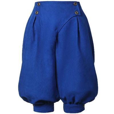 GRACEART Women's Renaissance Pants Pirate Pant Suede High Waist Double Breasted Medieval Pants