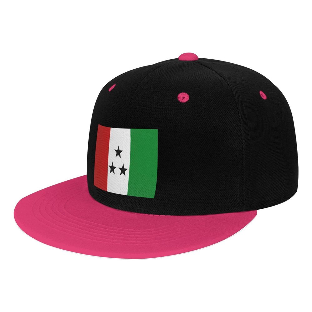 Bandera de la Comarca Ngbe-Bugl Snapback Hat Flat Bill Hat Baseball Cap for Men Women Flat Brim Hats Pink