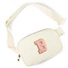 Gitus Personalized Gifts Birthday Gifts for Girls Fanny Pack Cross Body Bags with Initial Letter Preppy Stuff Gifts for Her Girlfriend Wife Sister Friends Mom (Ivory-B) view 1