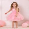ABEHIK Baby Girls 1st Birthday Outfit Toddler Kids Bowknot Spaghetti Straps Tulle Tutu Princess Dress Pageant Holiday Cake Smash Photoshoot Wedding Guest Party Dress Light Pink 5-6Y view 2