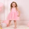 ABEHIK Baby Girls 1st Birthday Outfit Toddler Kids Bowknot Spaghetti Straps Tulle Tutu Princess Dress Pageant Holiday Cake Smash Photoshoot Wedding Guest Party Dress Light Pink 5-6Y view 3