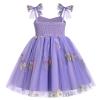 ABEHIK Baby Girls Birthday Party Dress Toddler Kids Bowknot Sequin Spaghetti Straps Tulle Tutu Princess Dress Floral Embroidery Cake Smash Photoshoot Dresses Purple 6-12M view 4