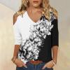 3/4 Length Sleeve Womens Tops Sexy Off The Shoulder Tops for Women Summer V Neck T-Shirt Solid Color /Graphic Tees 2025 Casual Clothes Business Dressy Top Trendy Going Out Shirts Boho Fashion Cute view 2