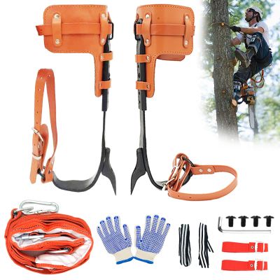 timiland Tree Climbing Spikes SetTree Climbing GearAdjustable Length Design,Alloy Steel Pole Climbing Spurs,Hunting and Observation,Fruit Picking (Set H)