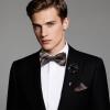 Hi-Tie Pretied Bow Ties for Men Wedding Formal Bow Tie Handkerchief Cufflinks Lapel Pin Set Party Formal Mens Bowtie Set, Brown Plaid view 2