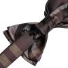 Hi-Tie Pretied Bow Ties for Men Wedding Formal Bow Tie Handkerchief Cufflinks Lapel Pin Set Party Formal Mens Bowtie Set, Brown Plaid view 4
