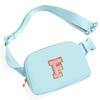 Gitus Gifts for 7 8 9 10 11 Year Old Girls Belt Bag Fanny Pack Crossbody Bags with Initial Letter Patch Birthday Gifts for Daughter Sister Friends Teen girls (Icing Blue-F) view 1