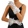 Eyret Short Lace Wedding Gloves White Pearl Bridal Gloves Tea Party Gloves Prom Accessories for Women and Girls view 1