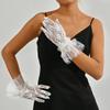 Eyret Short Lace Wedding Gloves White Pearl Bridal Gloves Tea Party Gloves Prom Accessories for Women and Girls view 4