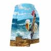 Pynnlts Patriotic Rooster Beer Men's Swim Trunks Chicken Sea Waves Board Shorts American Flag Drawstring Swimsuit with Pockets 5X_l view 3
