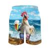 Pynnlts Patriotic Rooster Beer Men's Swim Trunks Chicken Sea Waves Board Shorts American Flag Drawstring Swimsuit with Pockets 5X_l view 4