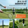 VEVOR Badminton Net Set, Outdoor Backyard Beach Park Badminton Net, Portable Badminton Equipment Set, Adults Kids Badminton Net with Poles, Carrying Bag, 4 Iron Rackets, and 3 Nylon Shuttlecocks, 1 inch Tube Diameter view 3