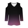 3/4 Length Sleeve Womens Tops Sexy Off The Shoulder Tops for Women Summer V Neck T-Shirt Solid Color/Graphic Tees 2025 Casual Clothes Business Dressy Top Trendy Going Out Shirts Boho Fashion Cute view 3