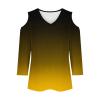 3/4 Length Sleeve Womens Tops Sexy Off The Shoulder Tops for Women Summer V Neck T-Shirt Solid Color/Graphic Tees 2025 Casual Clothes Business Dressy Top Trendy Going Out Shirts Boho Fashion Cute view 3