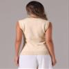 Allegra K Sweater Vest for Womens Summer Scoop Neck Top Button Sleeveless Ribbed Knitted Tank Top X-Small Apricot view 3